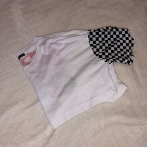 White and checkered crop top